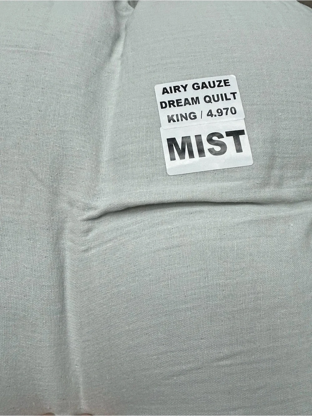 NWT QUINCE Organic Cotton Gauze Dream Quilt King/Cal King Mist 9192